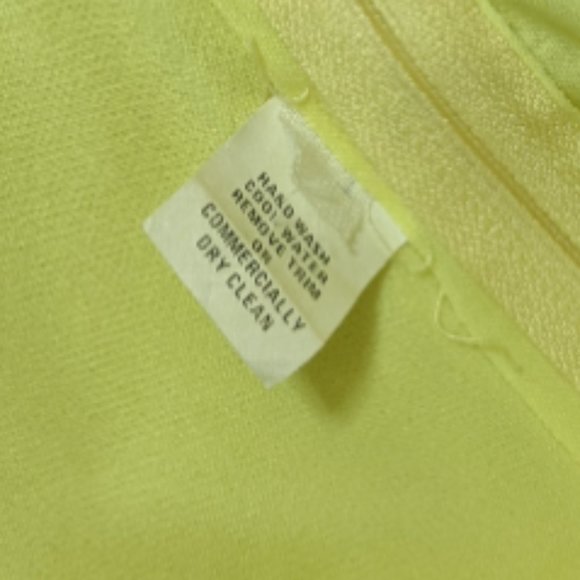 Vintage Yellow Goddess Long Dress with Chiffon Drape and Waist Tie - X-Small? - Picture 8 of 16